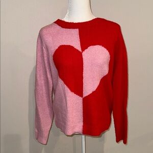 cupcakes & cashmere Red and Pink Heart Sweater